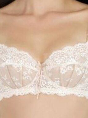 Elle Macpherson Dentelle Beige Lace Underwire Bra 36DD #E75-261